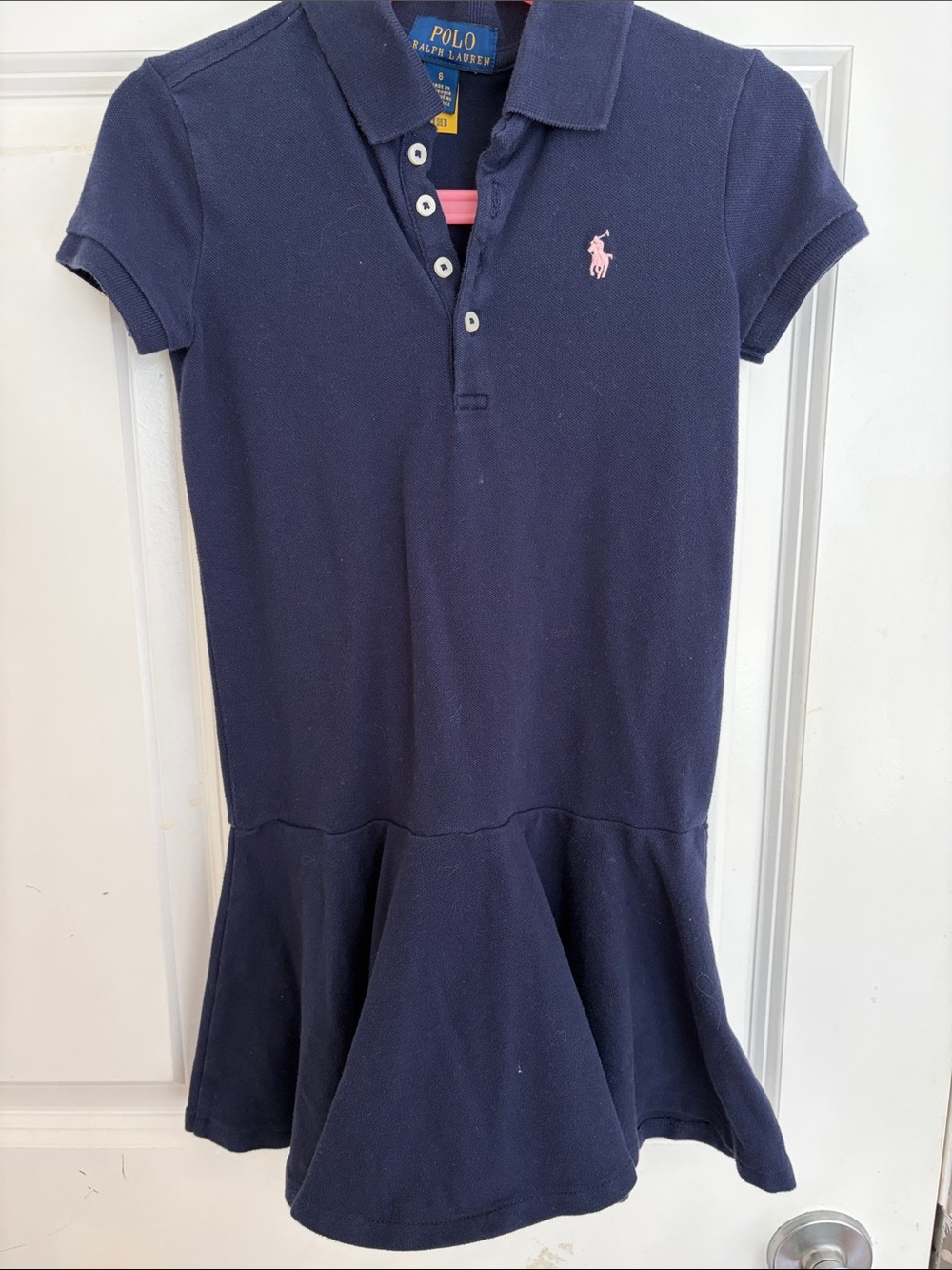 Polo by Ralph Lauren Navy Polo Dress with Pink Pony